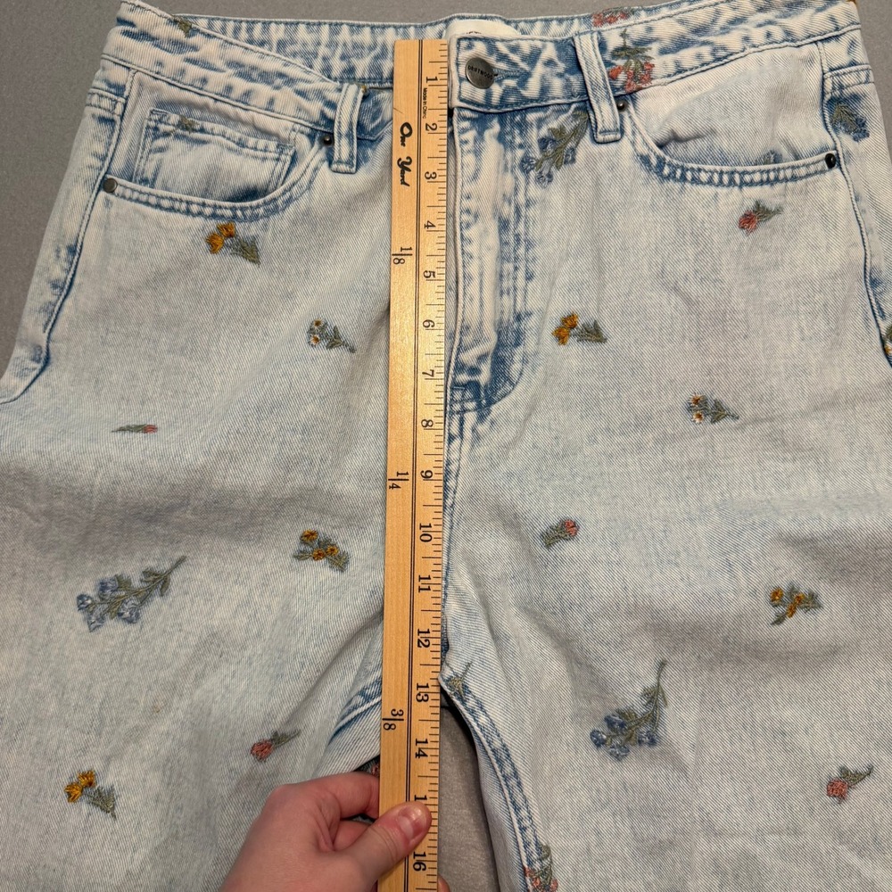 Driftwood Floral Embroidered Wide Leg Jeans Light Wash Blue Women Size 31 - Picture 4 of 15